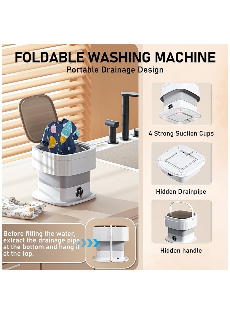 10L Portable Washing Machine,Foldable Mini Washer and Dryer with 3 Cleaning Modes, Upgraded Collapsible Laundry for Travel,Underwear,Baby Clothes,Socks - Image 5